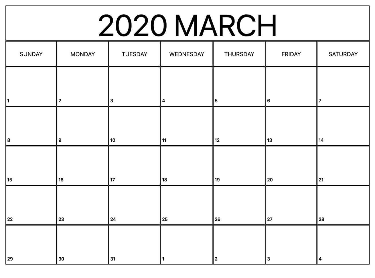 Printable Calendar 2020