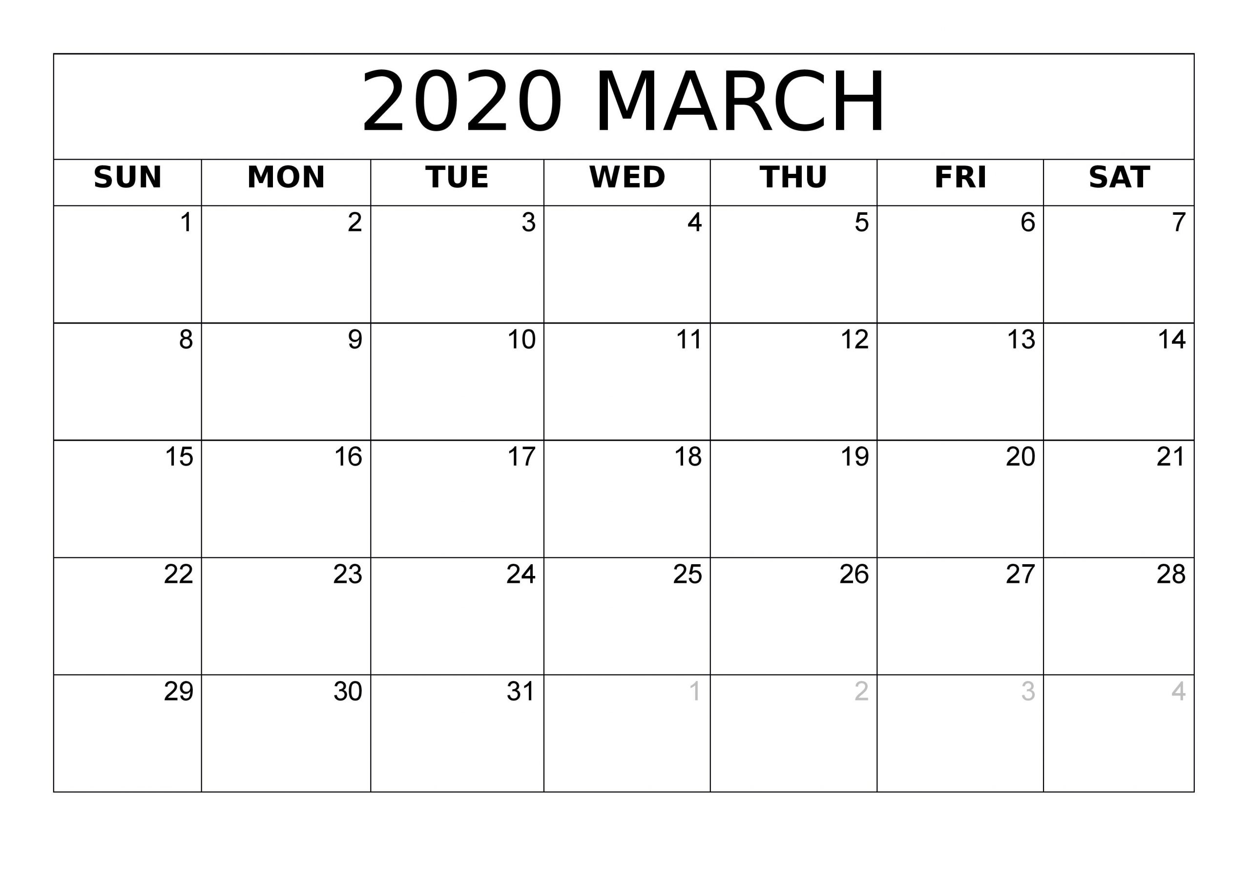 Printable Calendar 2020