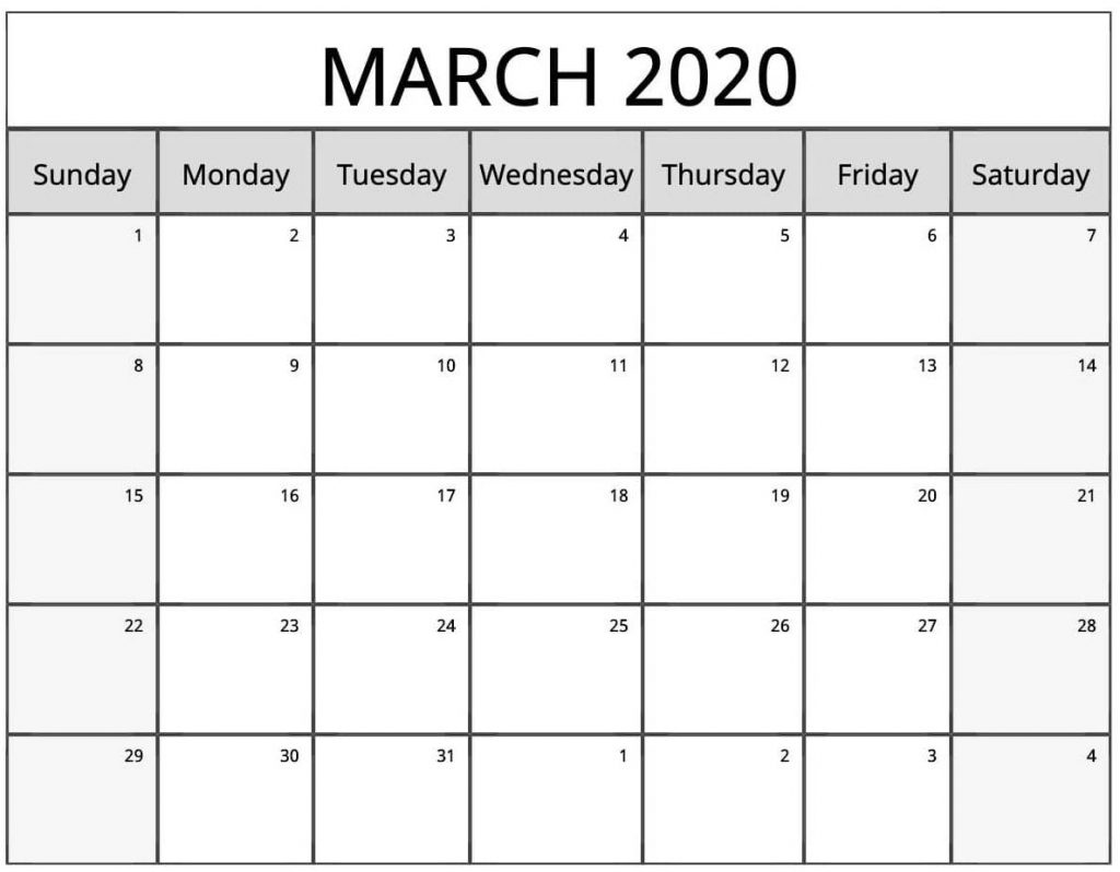 Printable Calendar 2020