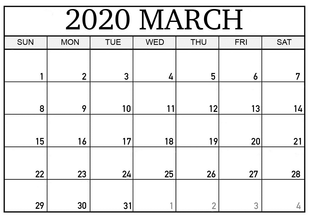 Printable Calendar 2020