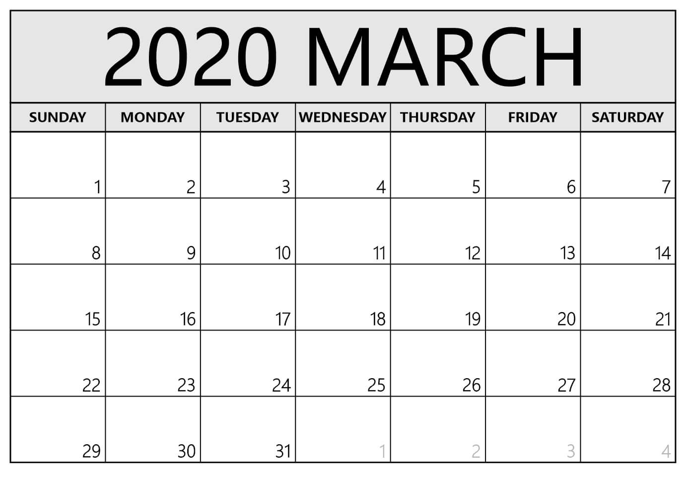 Printable Calendar 2020