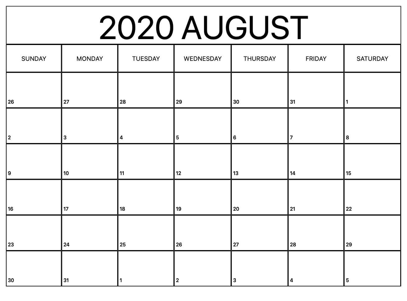 August Calendar