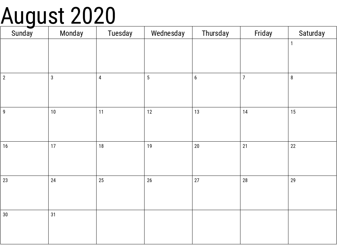 August Calendar