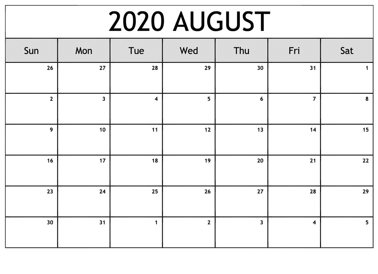 August Calendar