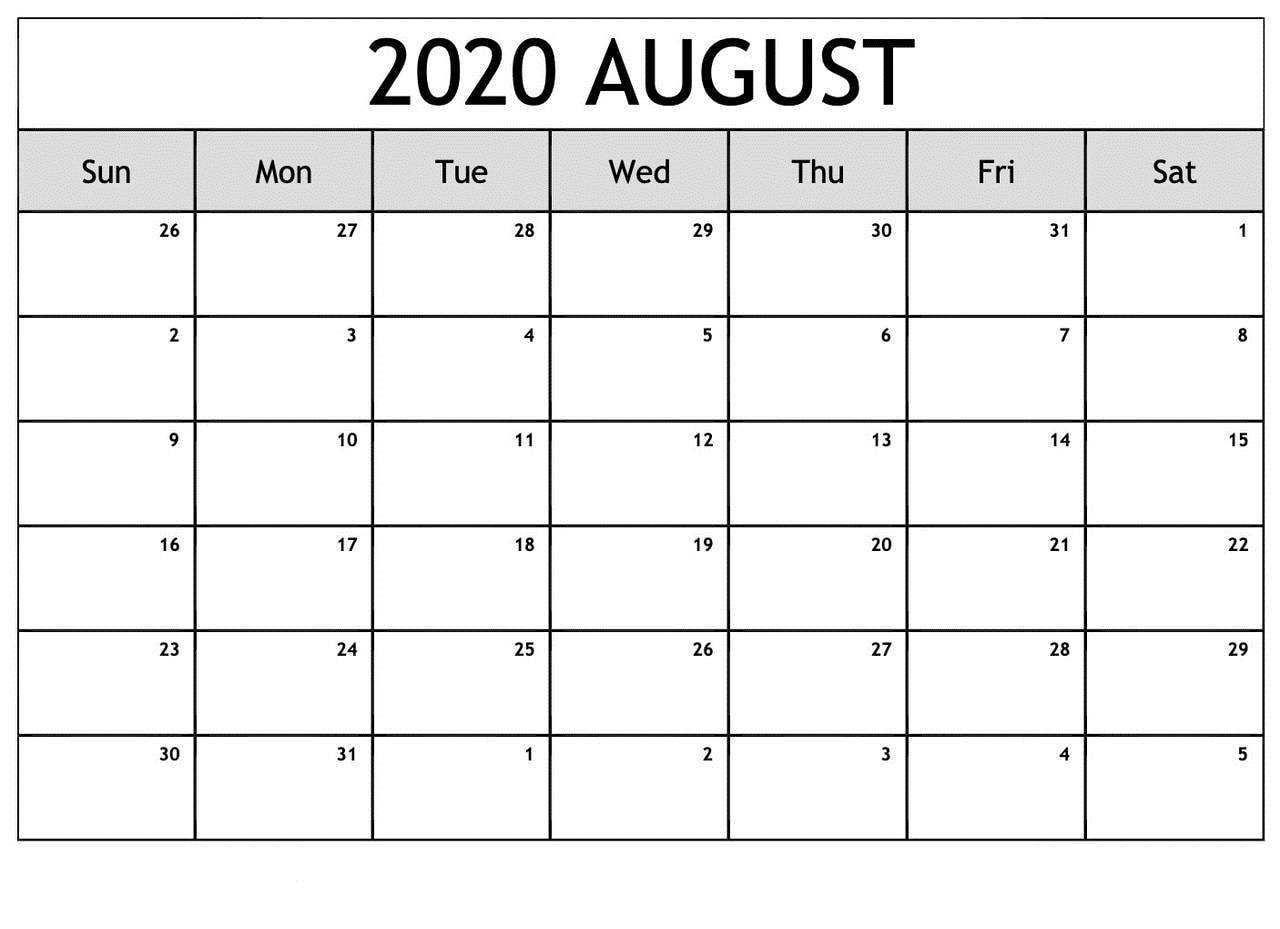 August Calendar