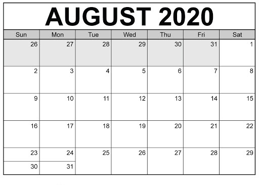 2020 Calendar