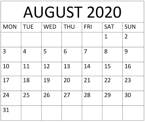 2020 Calendar