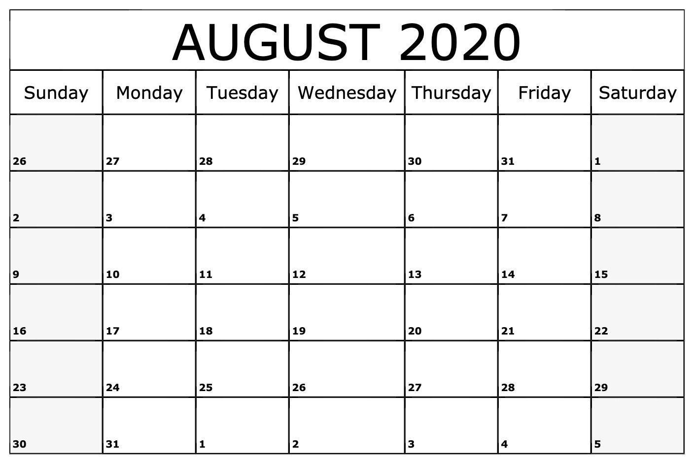 2020 Calendar