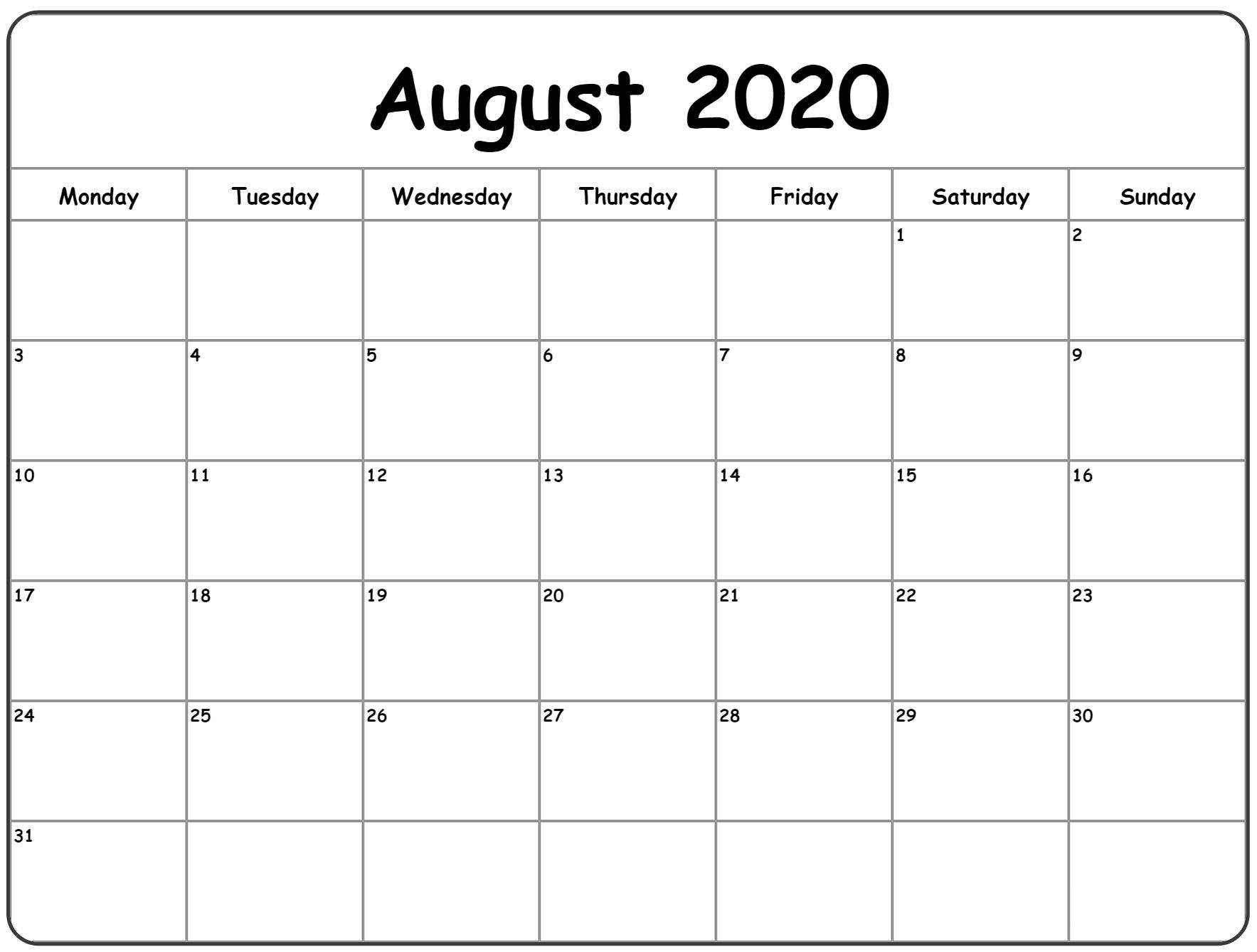 2020 Calendar