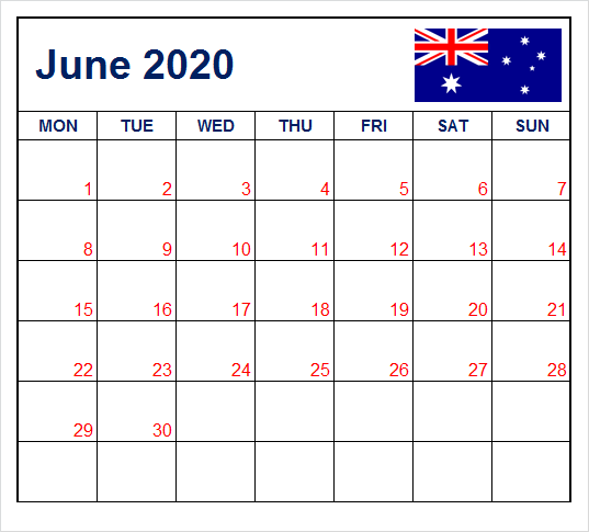 2020 Blank Calendar