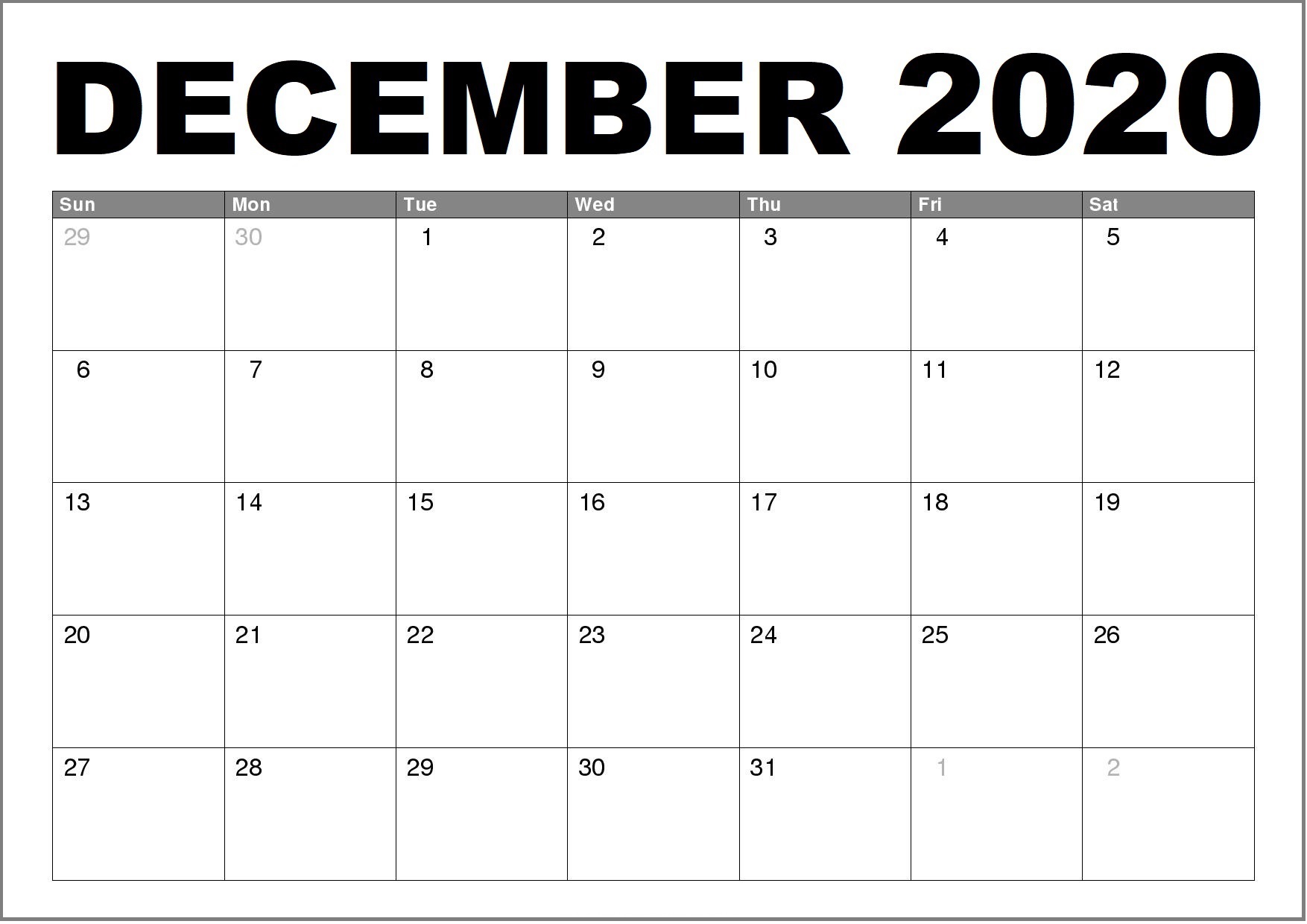 December Calendar