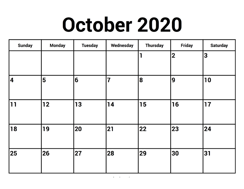 October Calendar