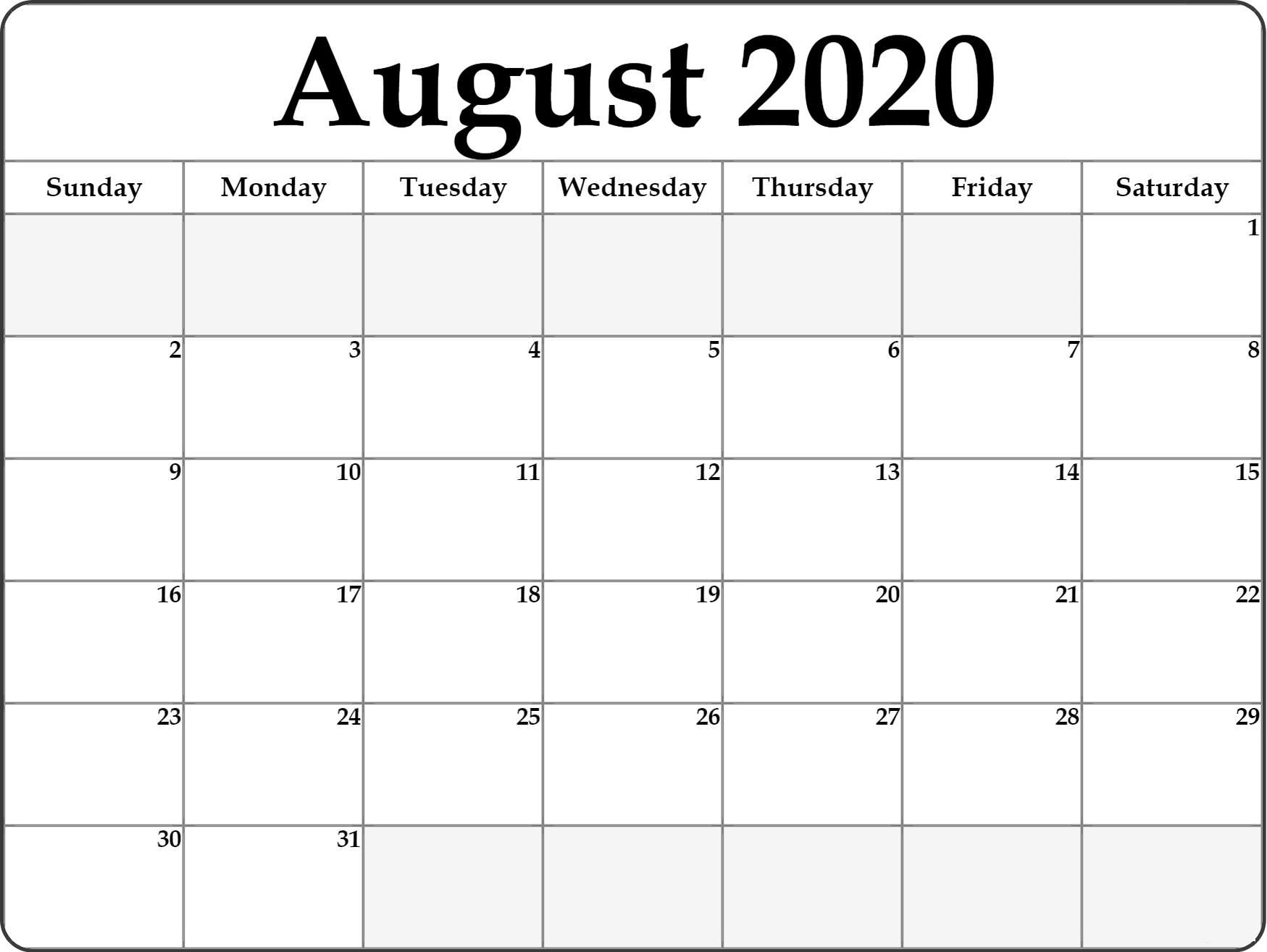 2020 Calendar