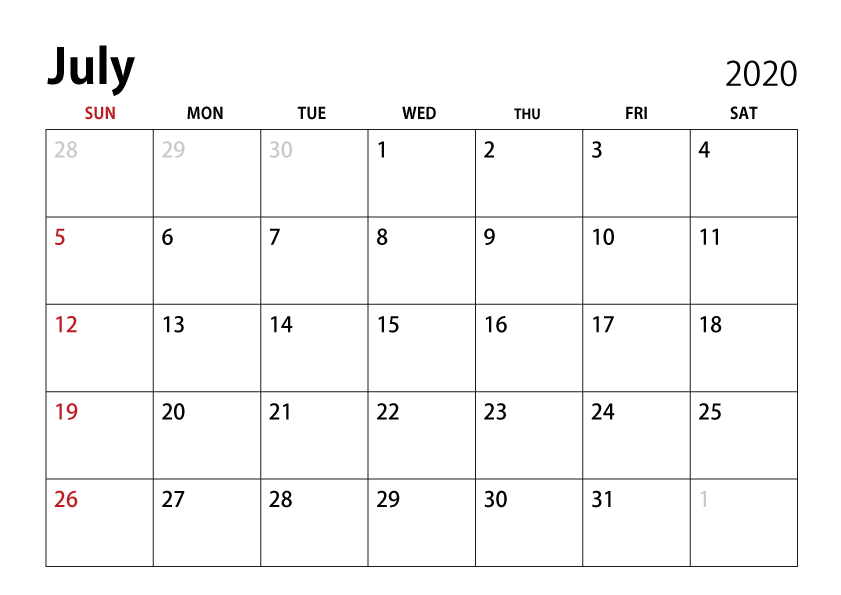 Printable Calendar 2020