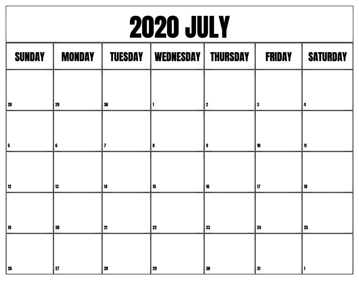 Printable Calendar 2020