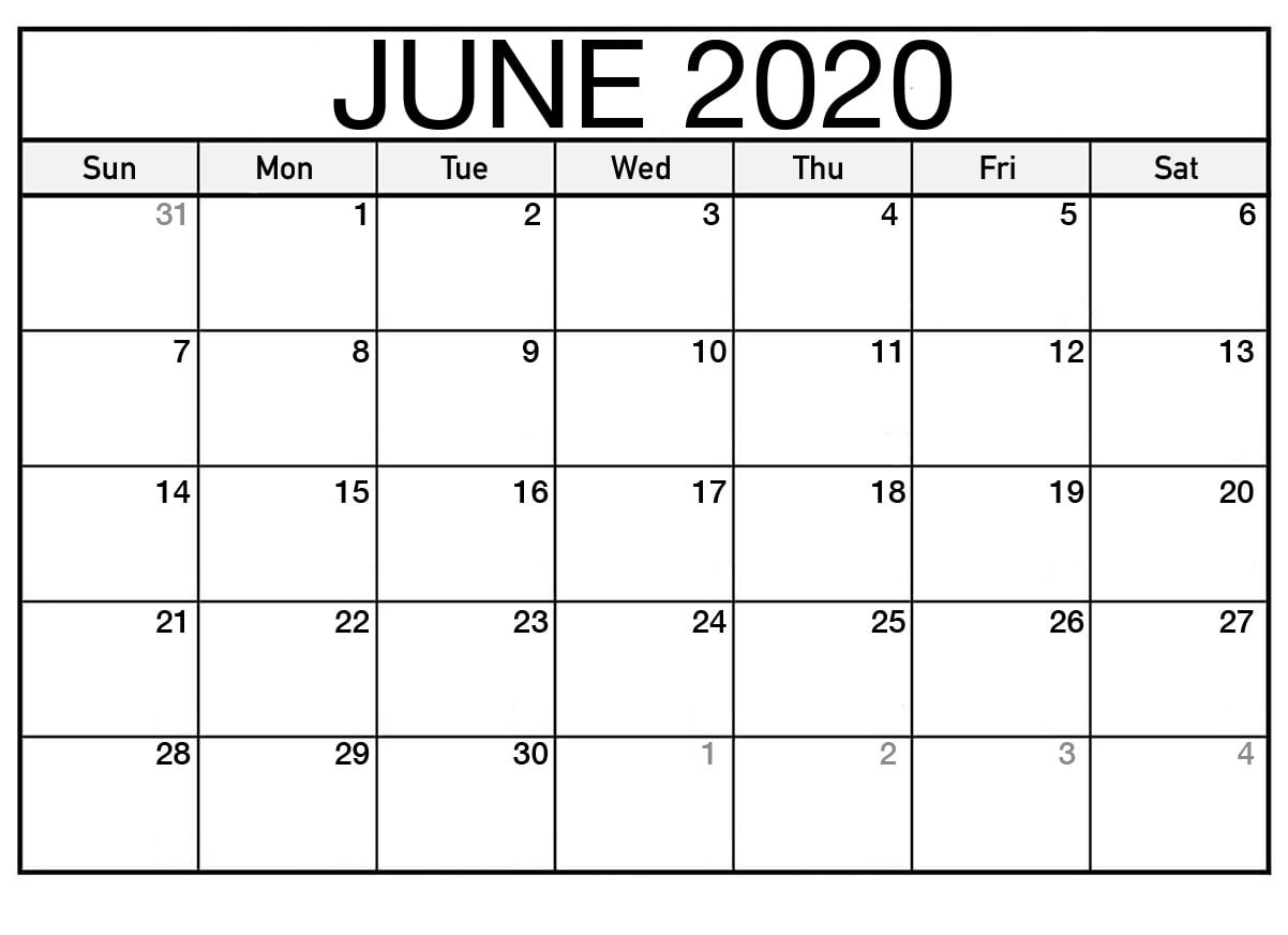 2020 Printable Calendar