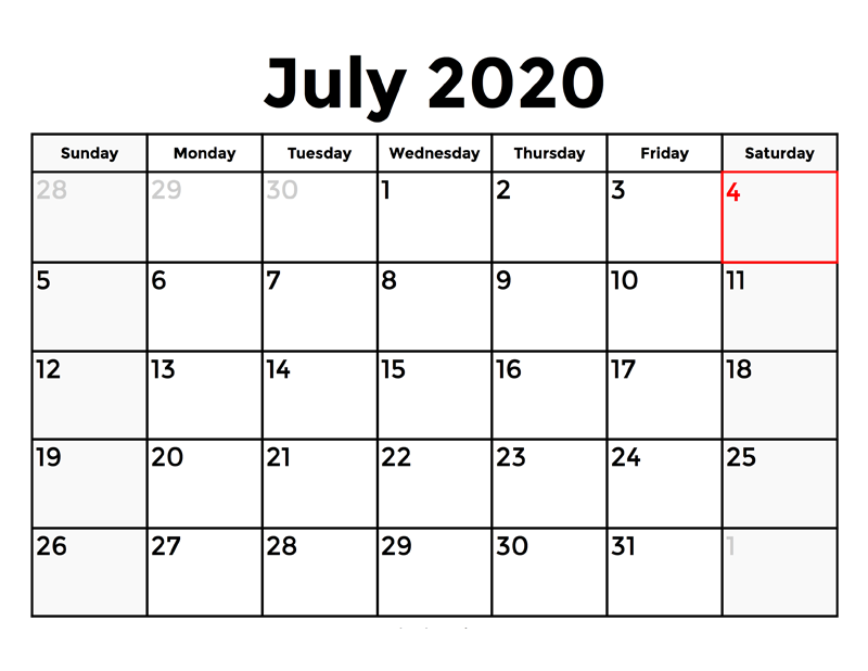 July Calendar