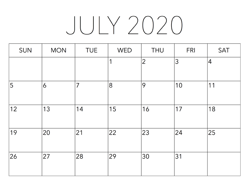 July Calendar