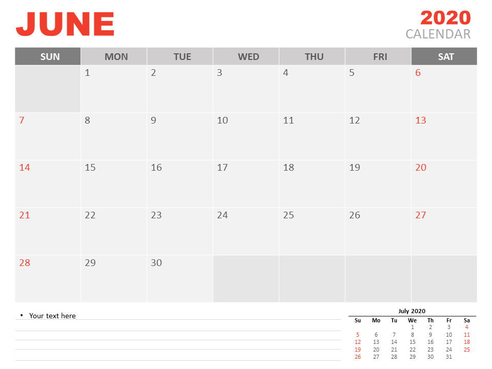 July 2020 Calendar