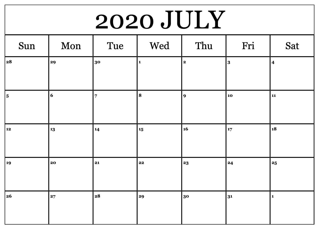 July Calendar