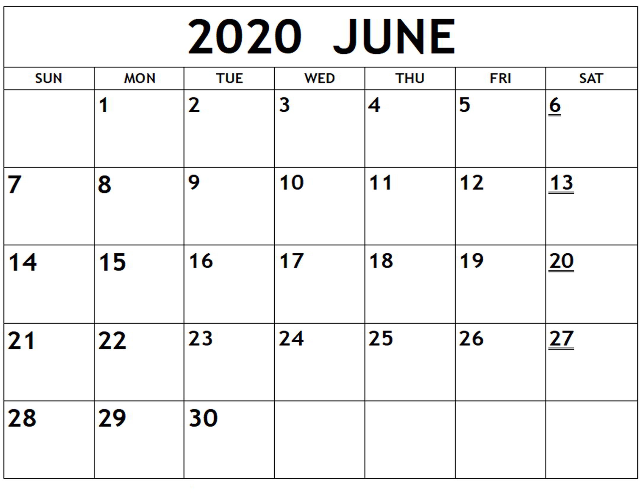 June Calendar