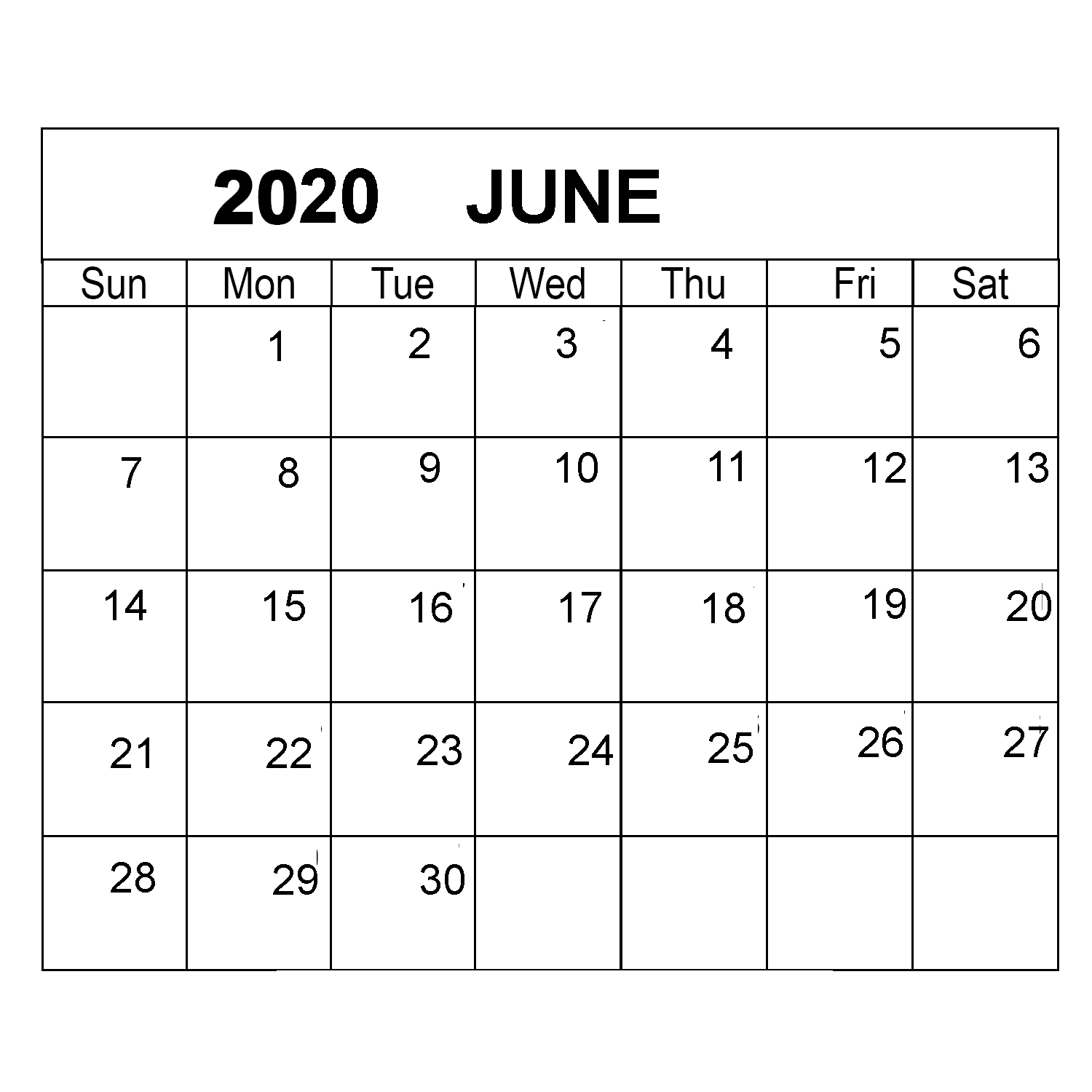 June Calendar