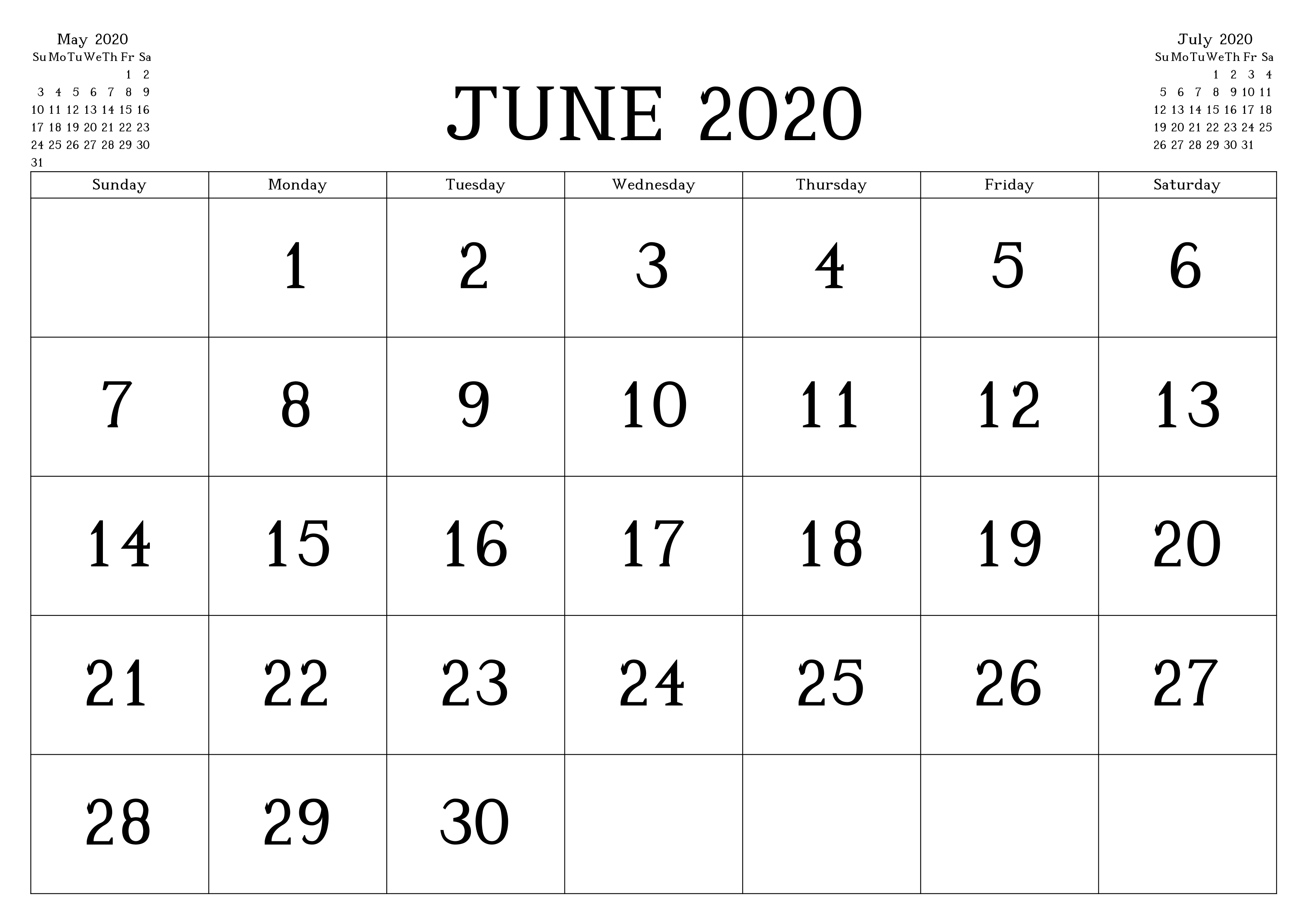 June Calendar