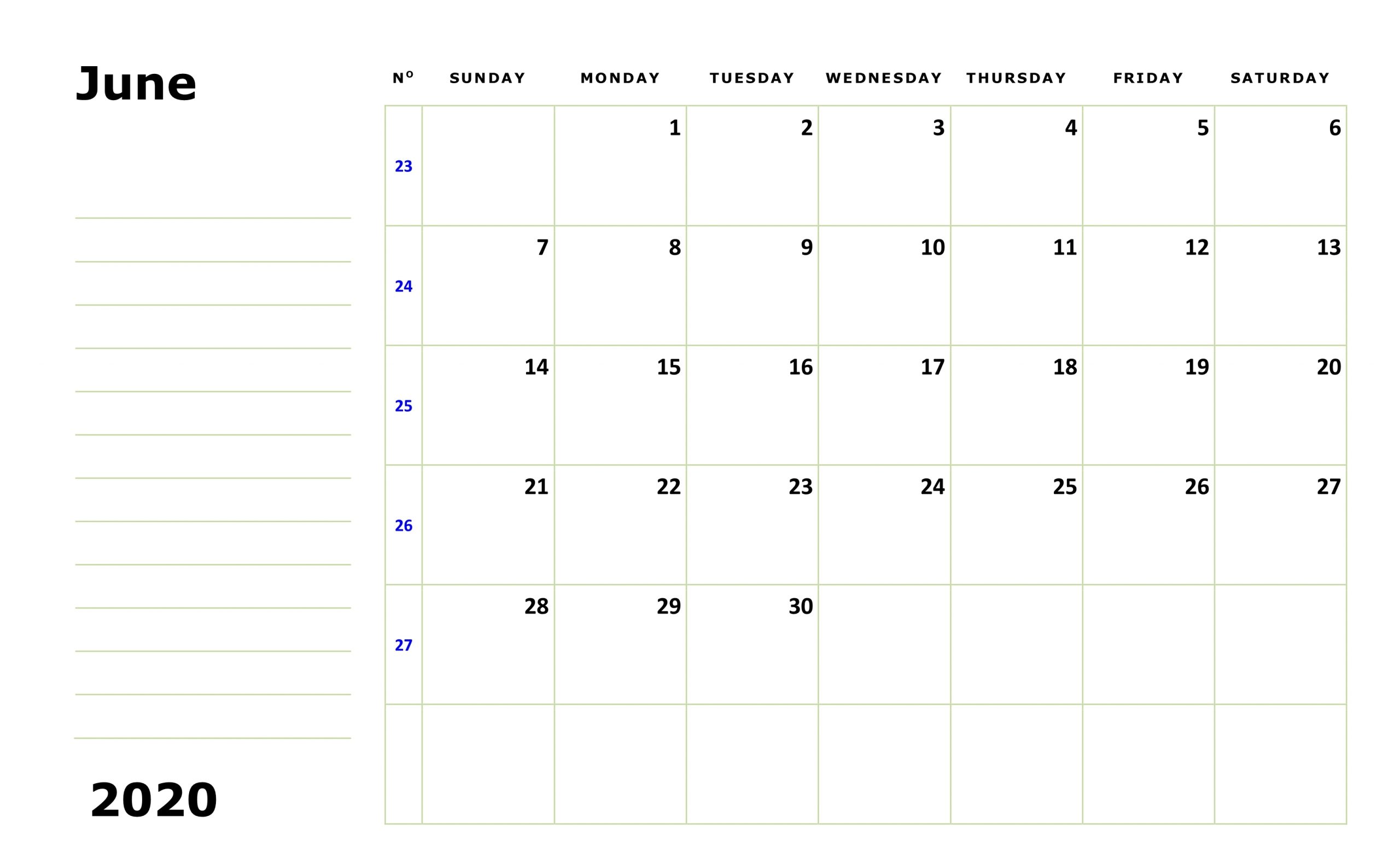 Blank Calendar PDF