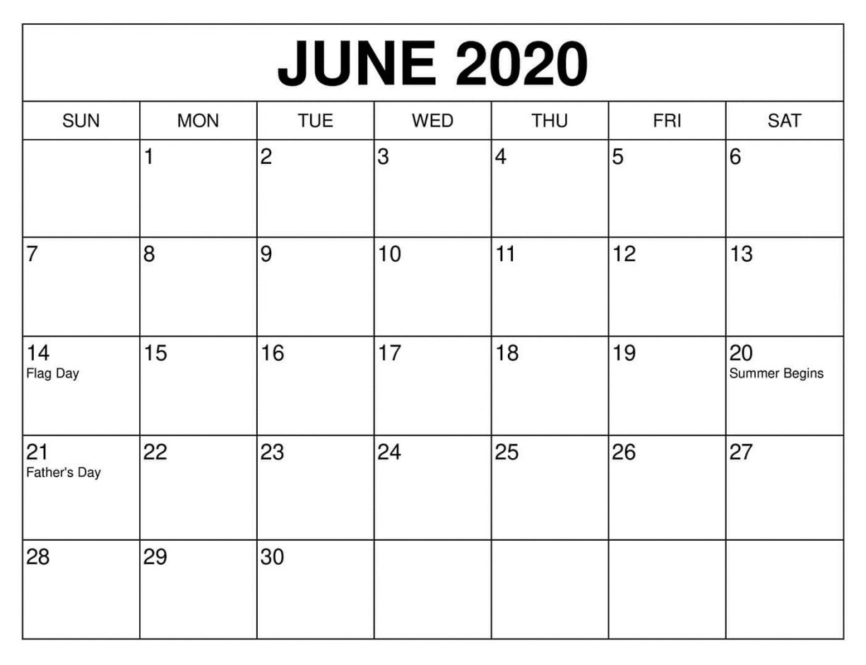 June Blank Calendar 9 PDF Template Page Free Printable Blank Holidays