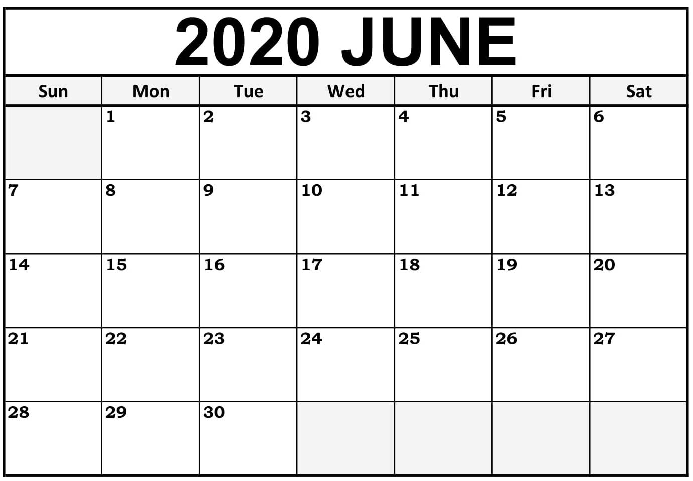 Printable Calendar 2020