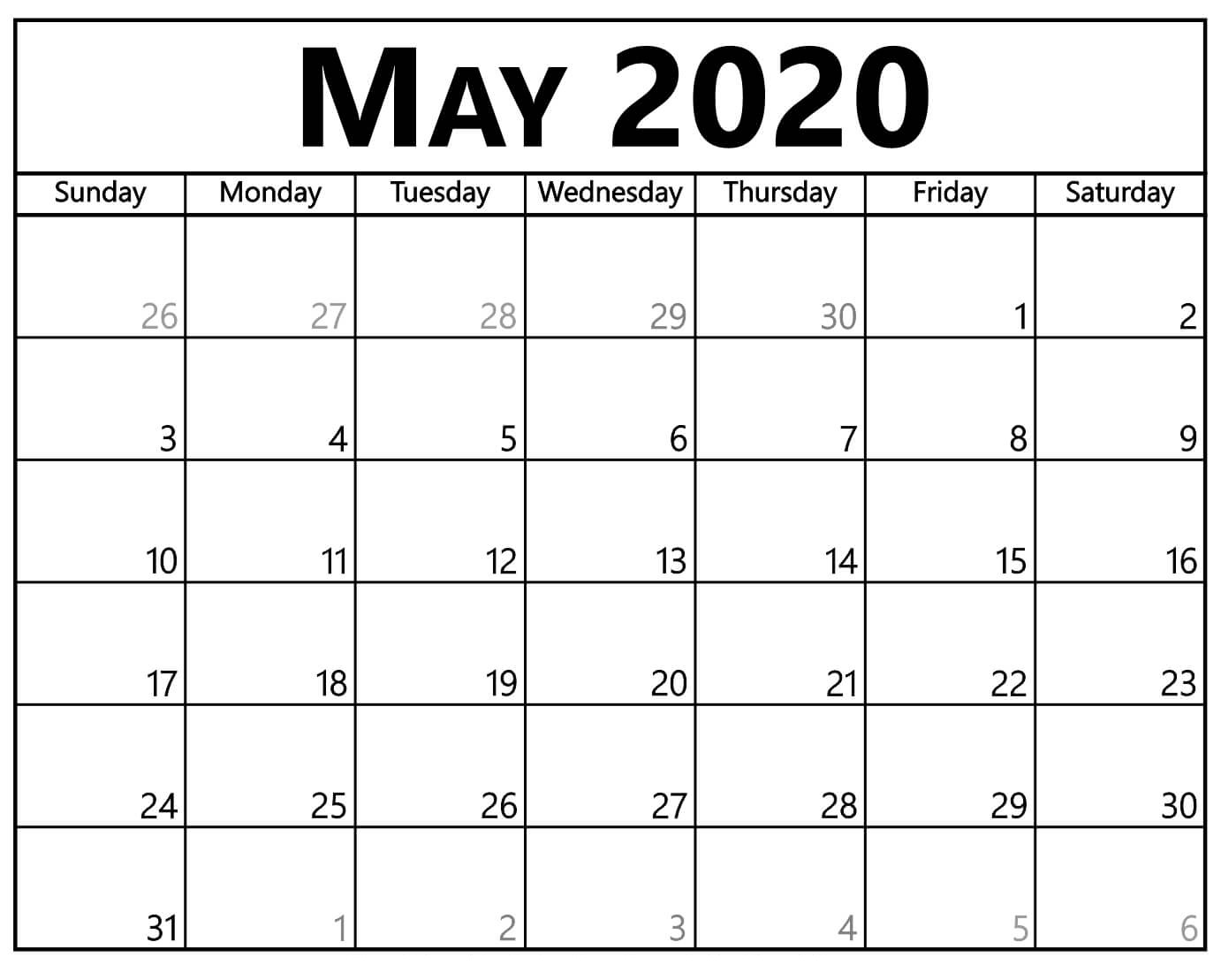 Printable Calendar 2020