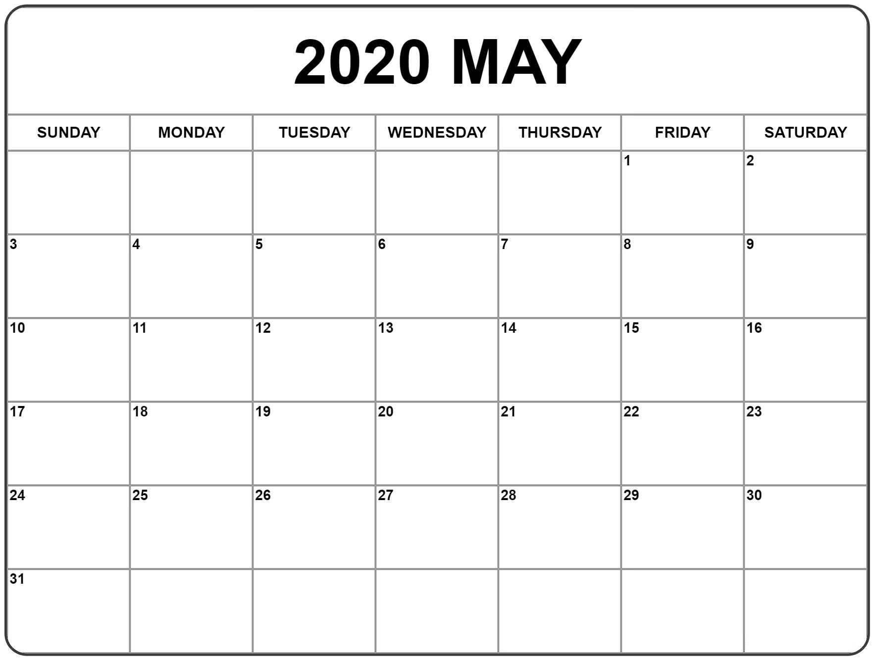 Printable Calendar 2020