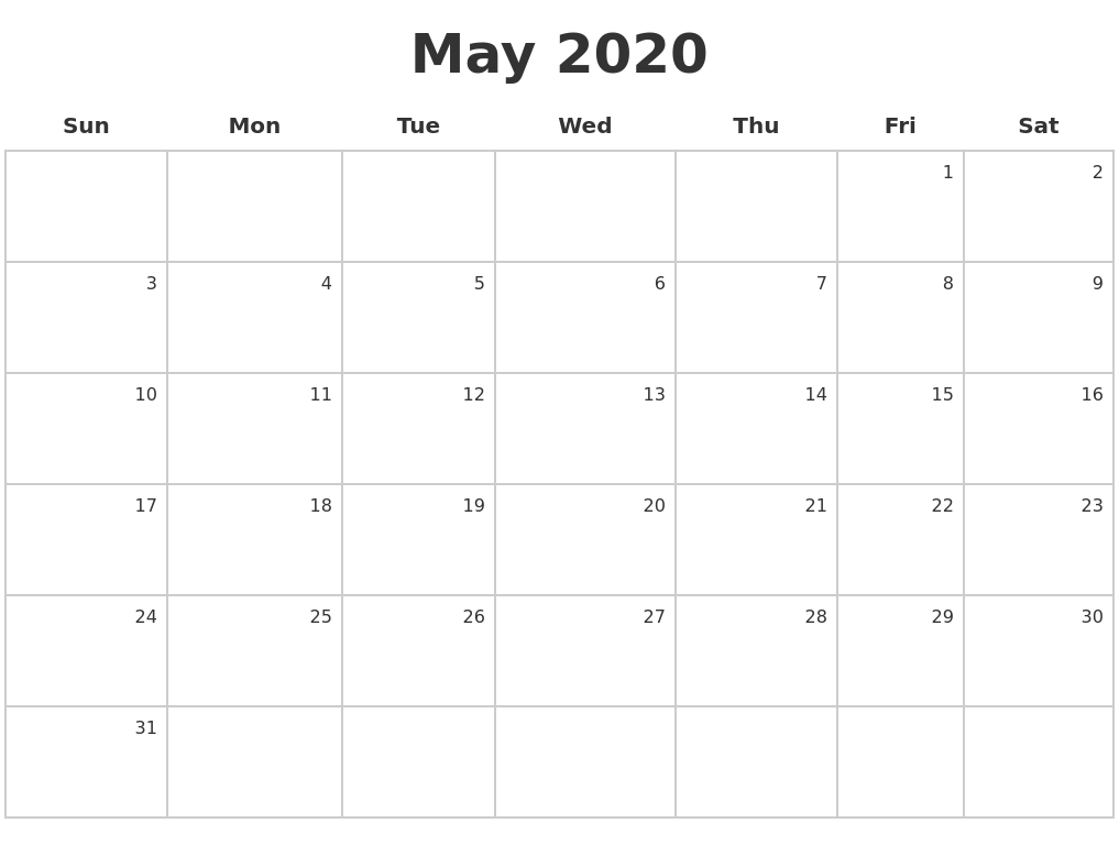 Printable Calendar 2020