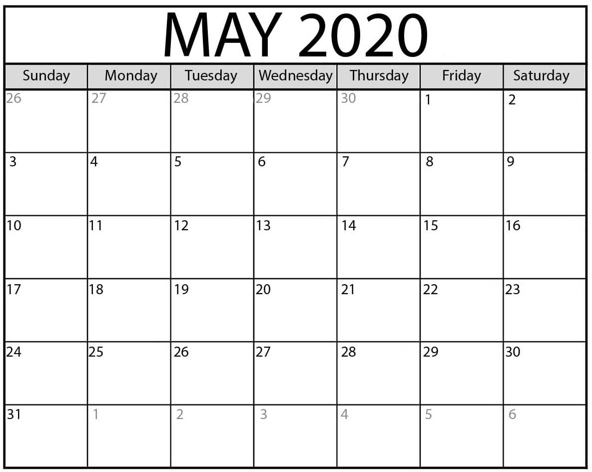 2020 Printable Calendar