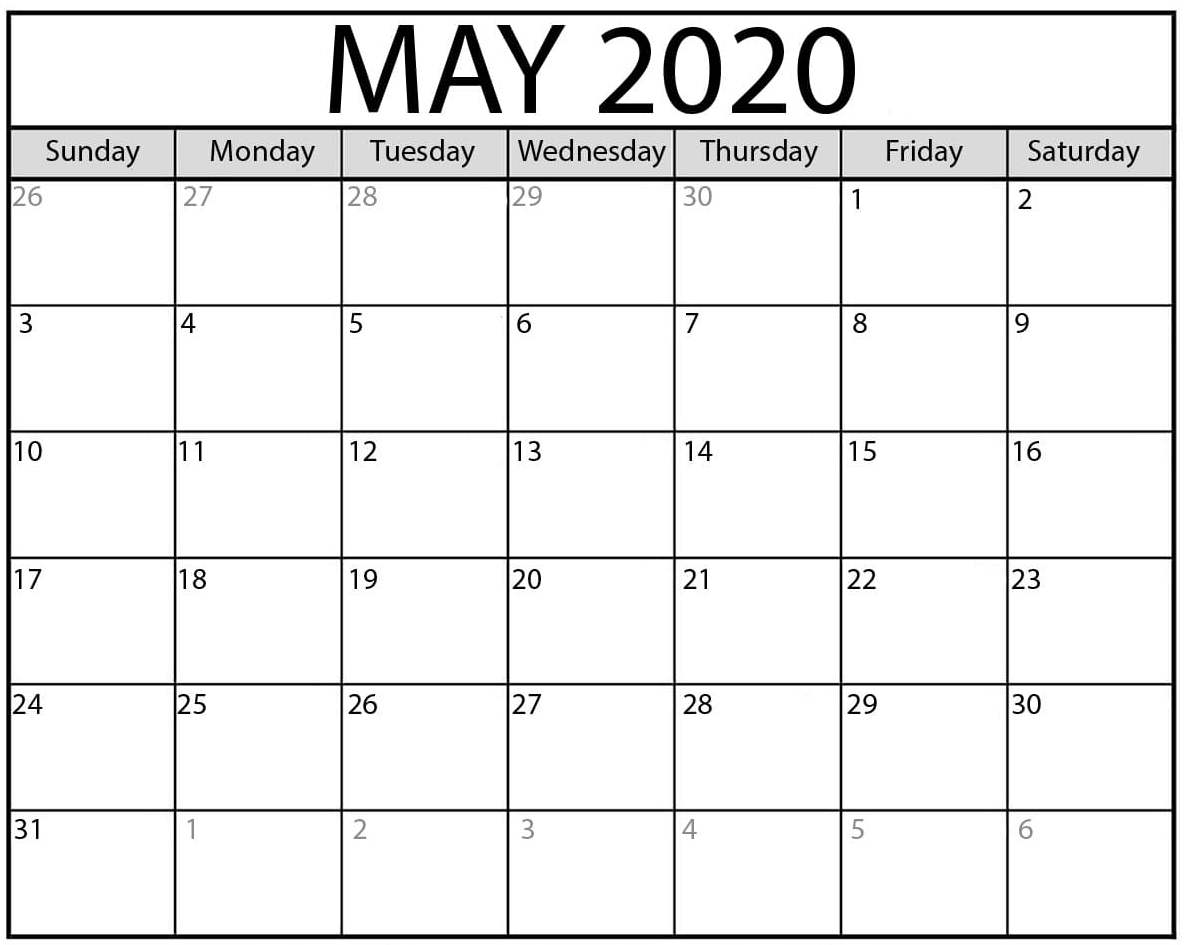 2020 Printable Calendar