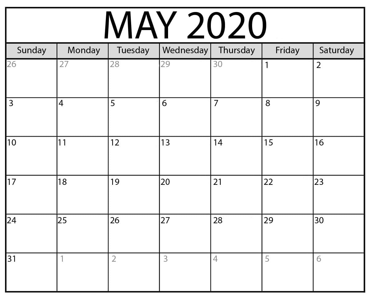 2020 Printable Calendar