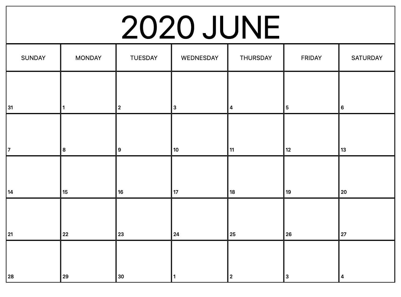 Blank Calendar PDF