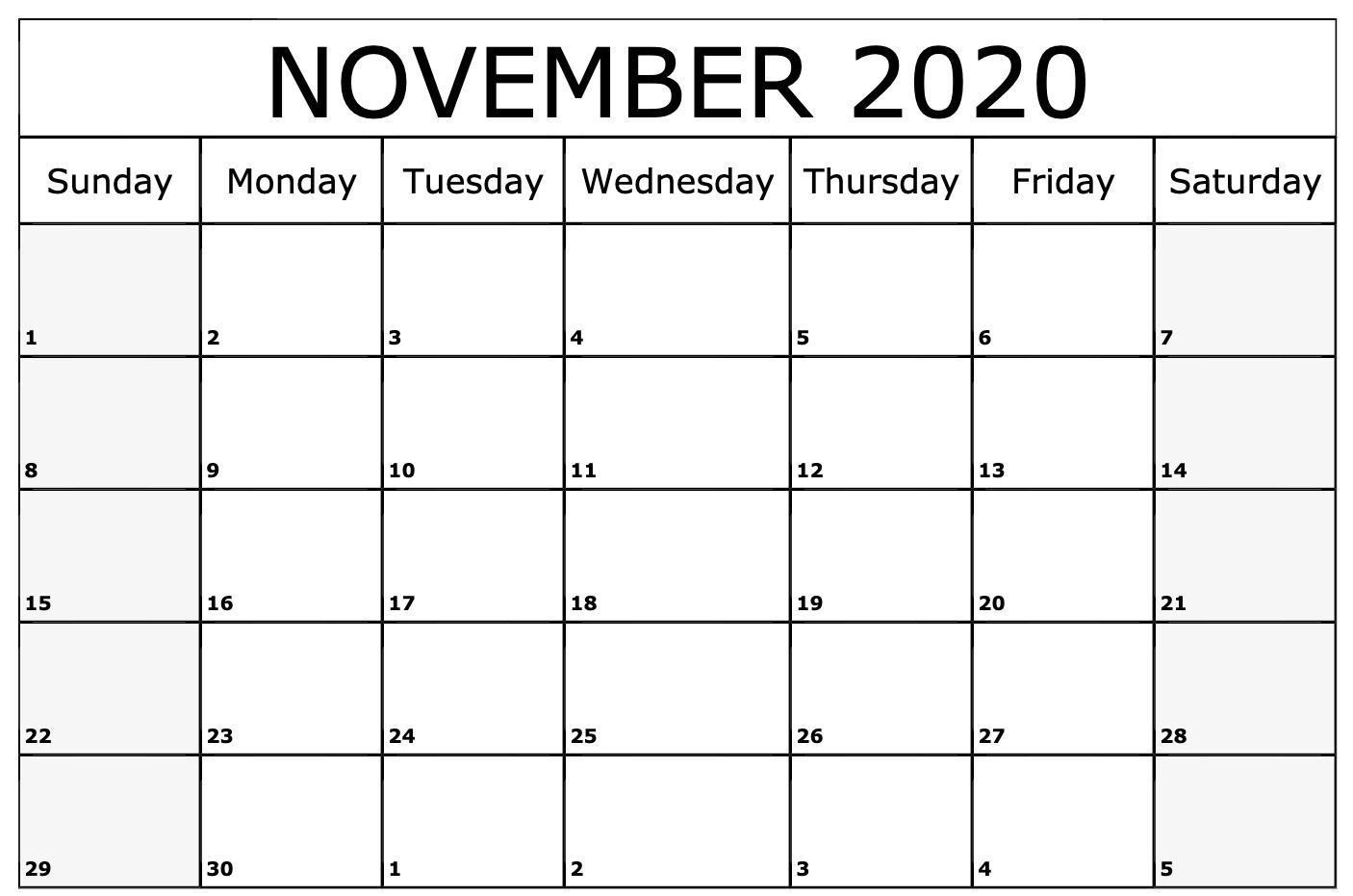 November Calendar