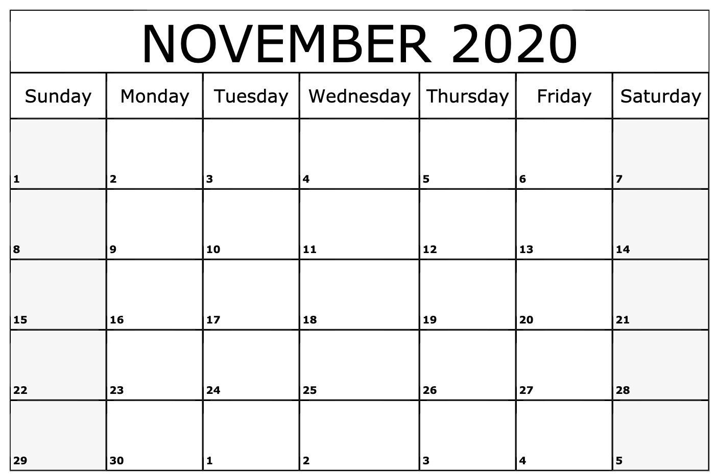 November Calendar