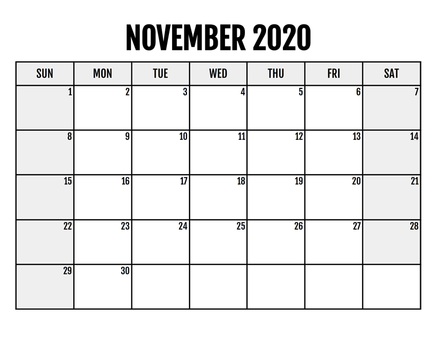 November Calendar