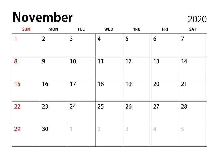 November Calendar