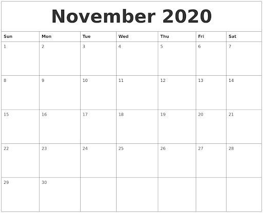 November Calendar