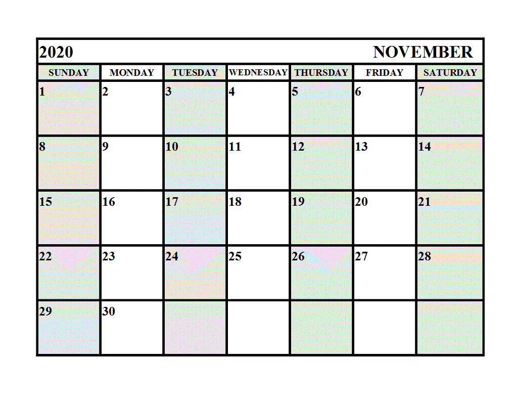 November Calendar