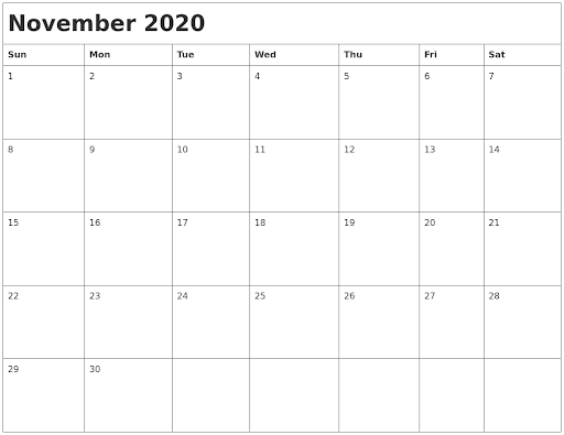 November Calendar