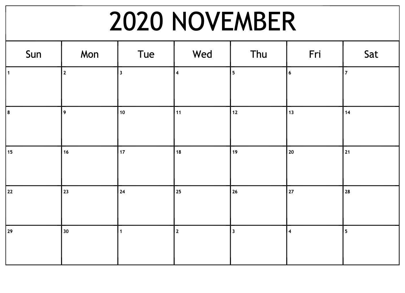 November Calendar