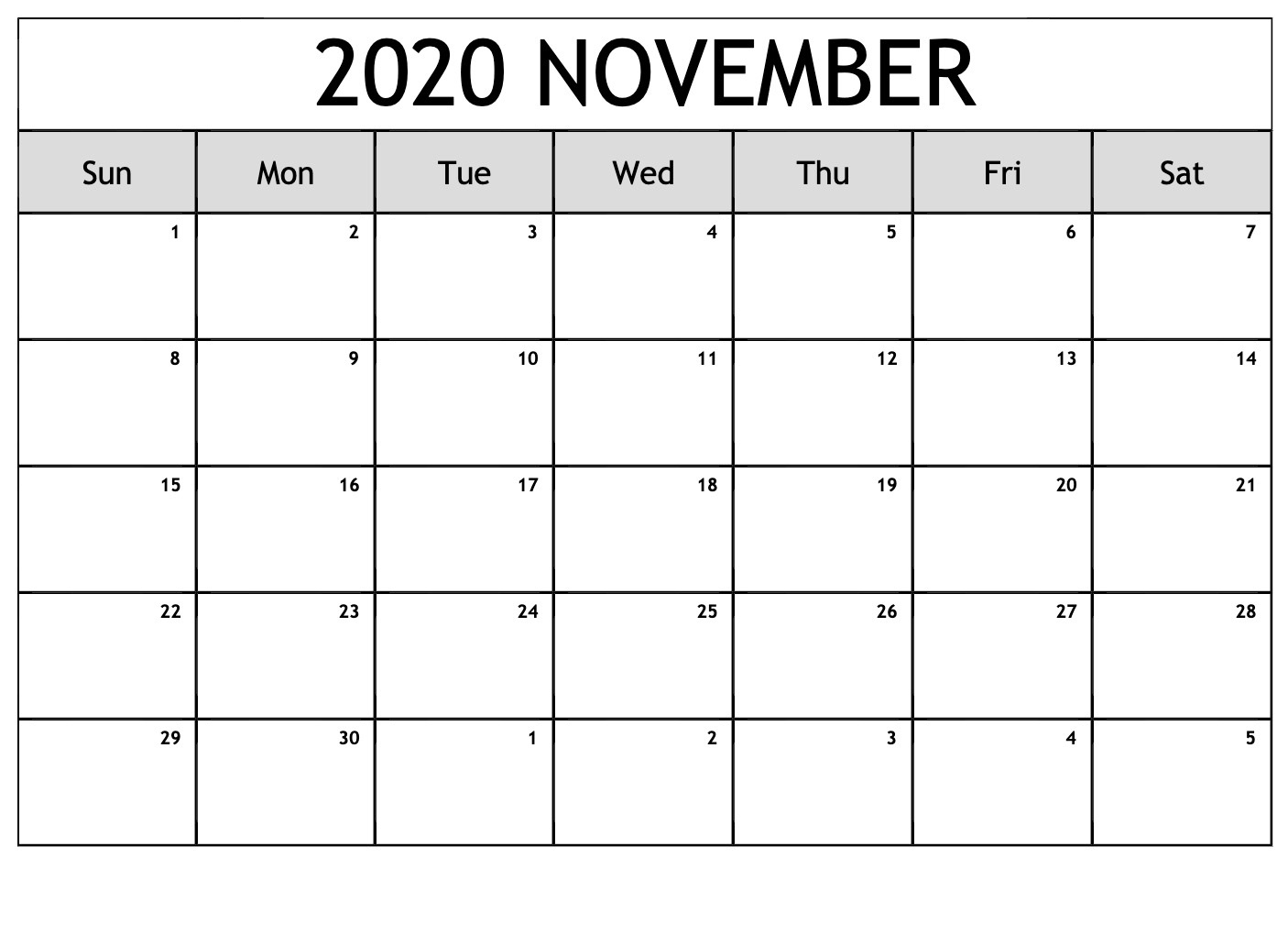 November Calendar