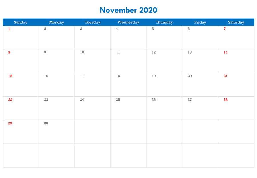 November 2020 Calendar