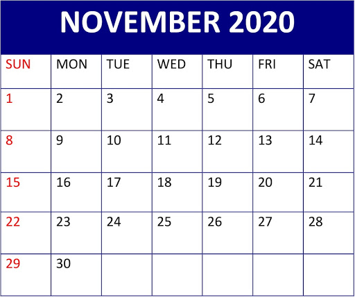 November Calendar