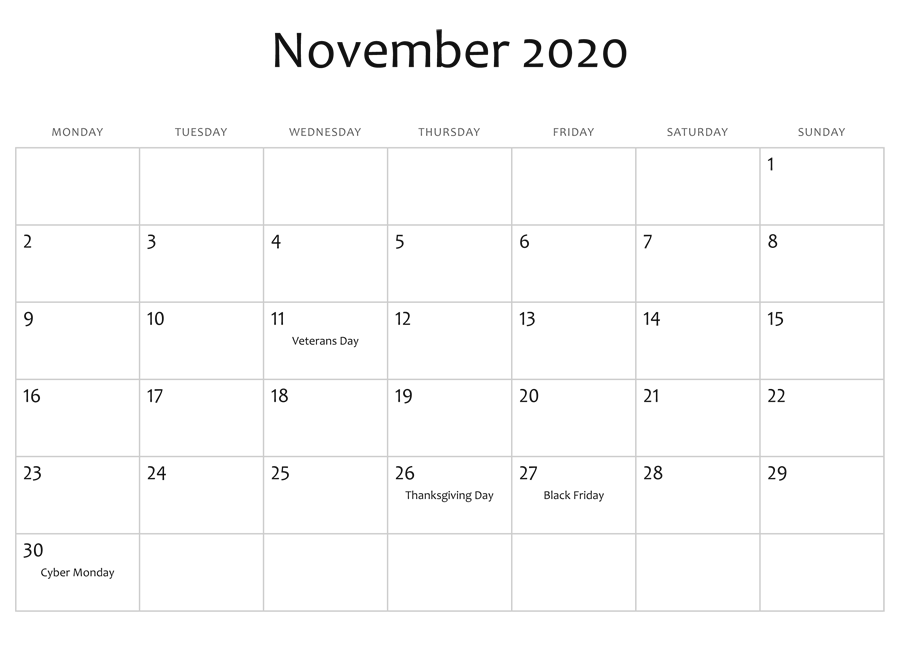 November Calendar