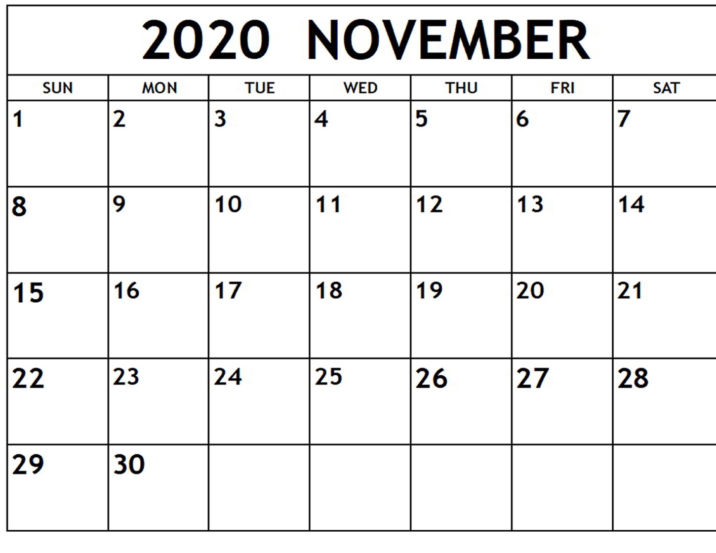 November Calendar